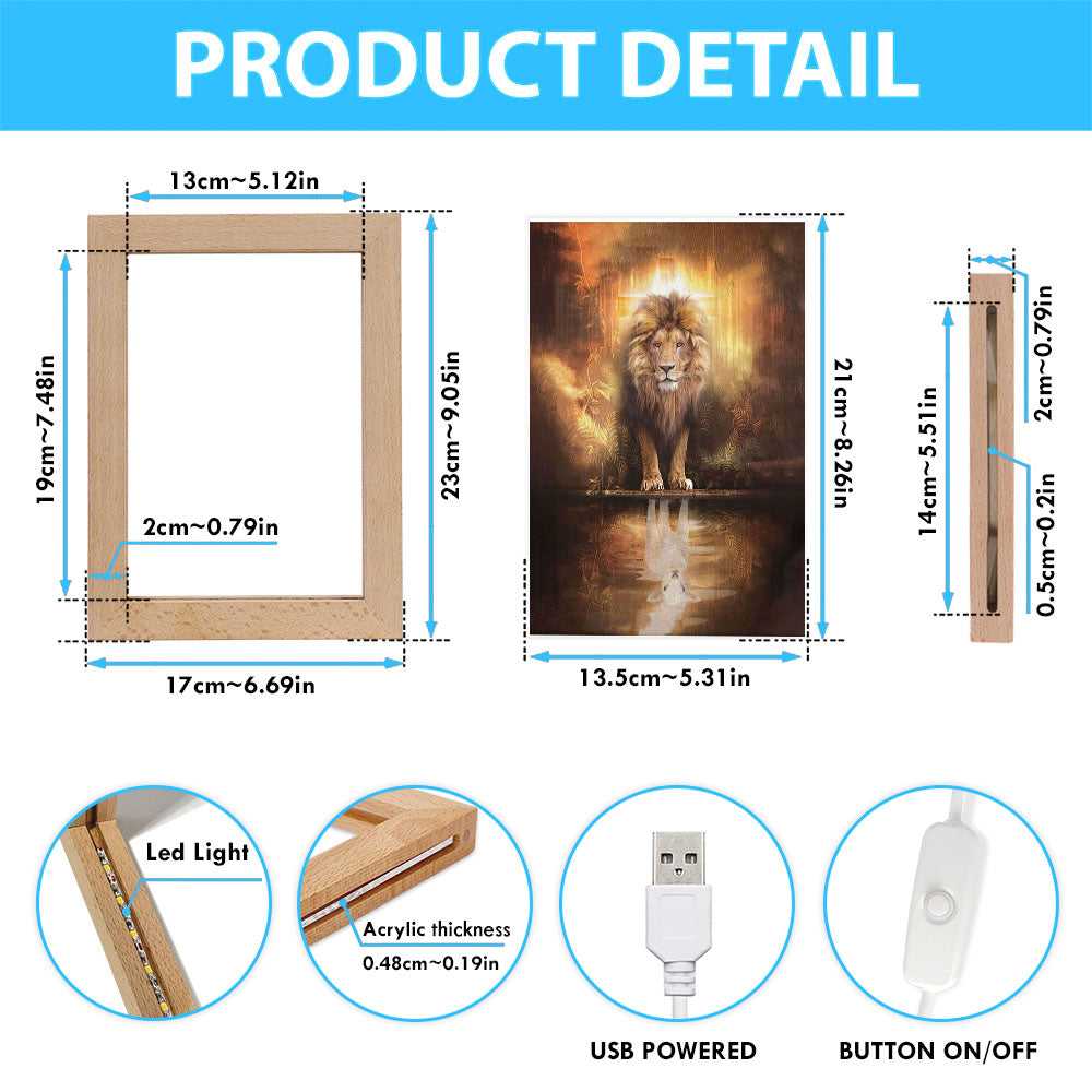 Lion And Lamb Lion And Lamb Picture Frame Lamp Prints - Bible Verse Decor - Scripture Art
