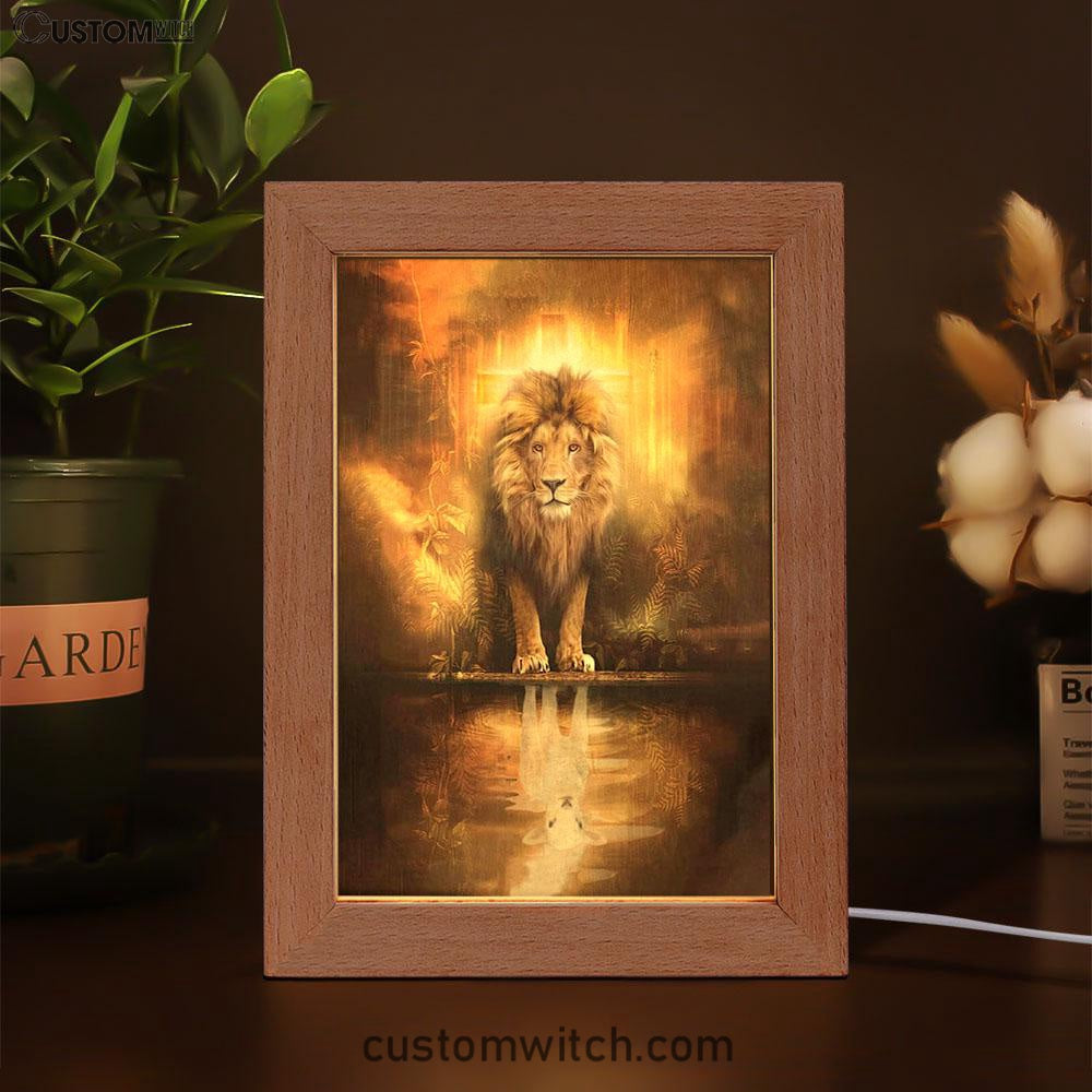 Lion And Lamb Lion And Lamb Picture Frame Lamp Prints - Bible Verse Decor - Scripture Art