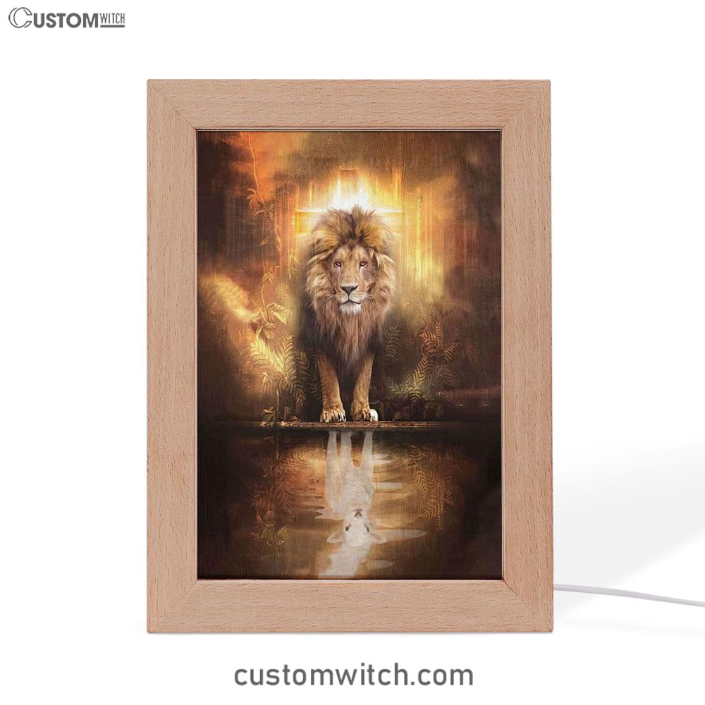 Lion And Lamb Lion And Lamb Picture Frame Lamp Prints - Bible Verse Decor - Scripture Art
