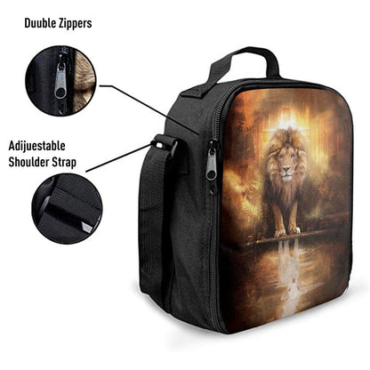 Lion And Lamb Lion And Lamb Picture Lunch Bags, Bible Verse Lunch Bag For Men And Women