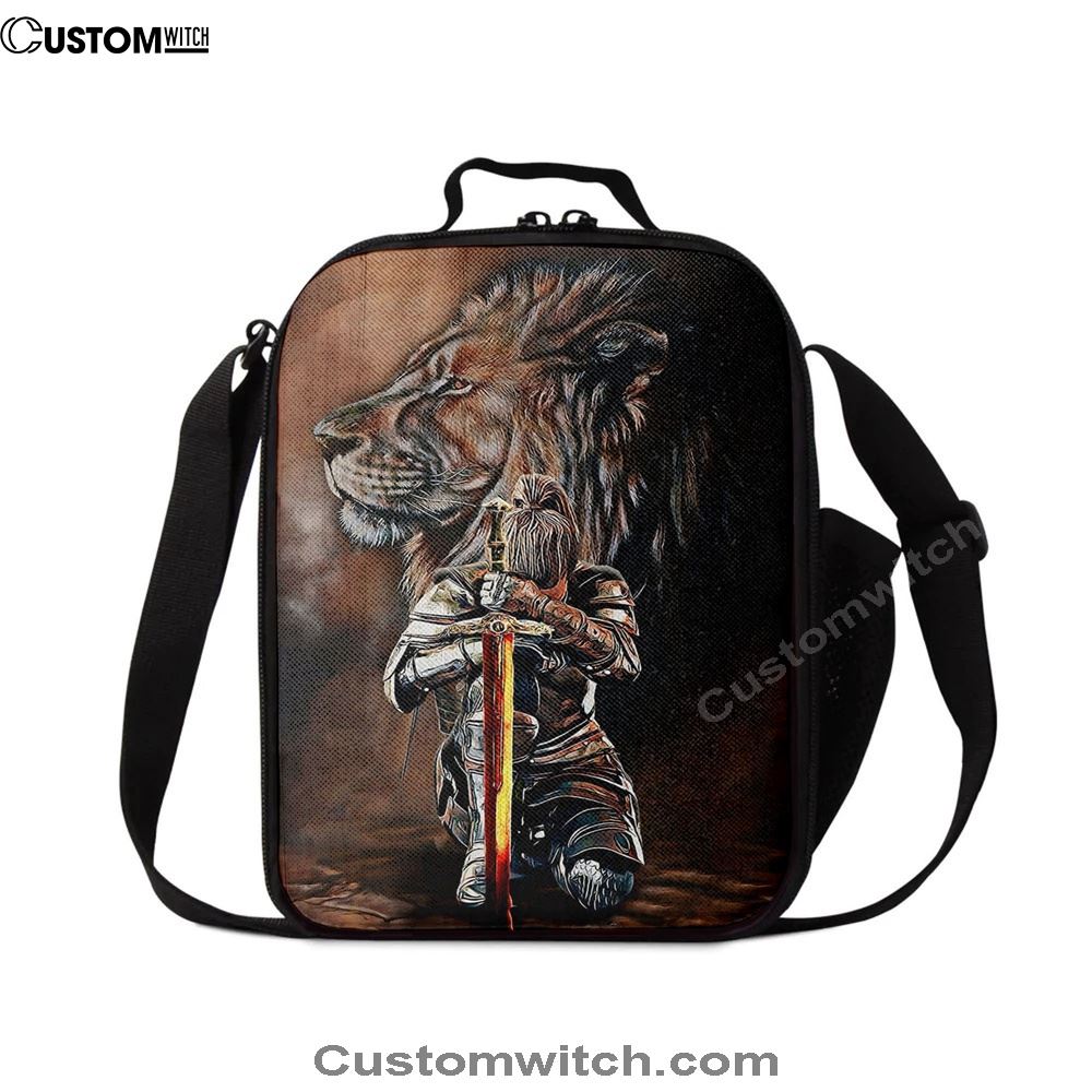 Lion And Women Warrior Lunch Bag, Bible Verse Lunch Bag For Men And Women