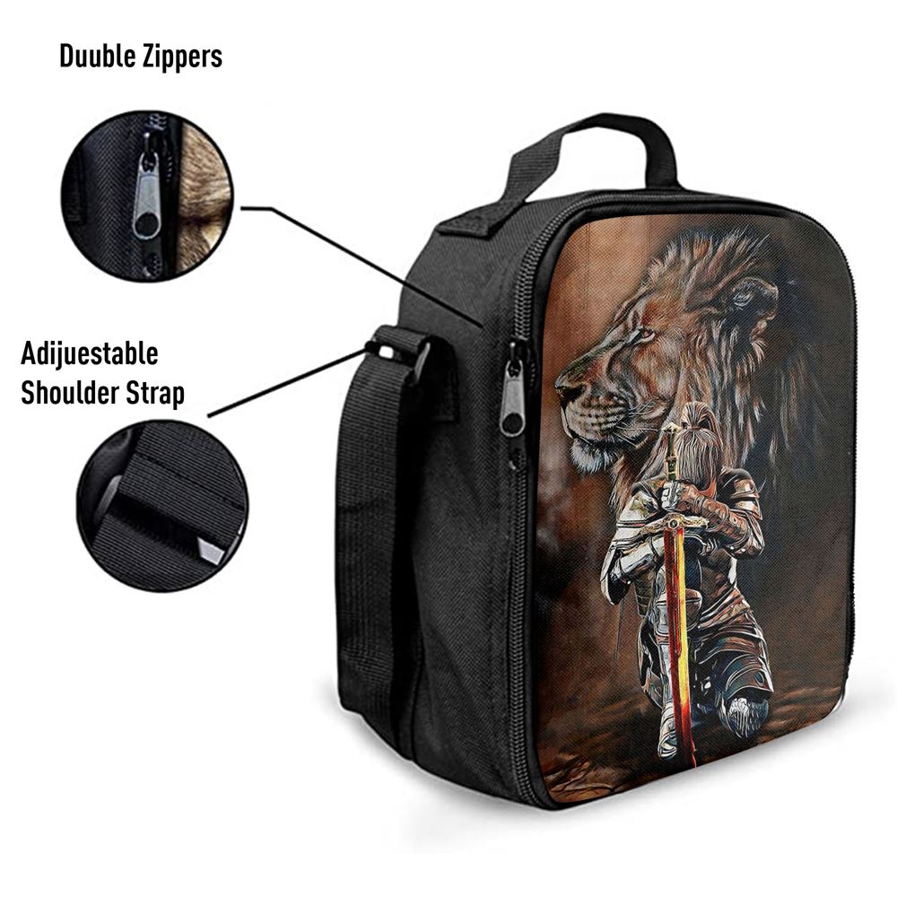 Lion And Women Warrior Lunch Bag, Bible Verse Lunch Bag For Men And Women