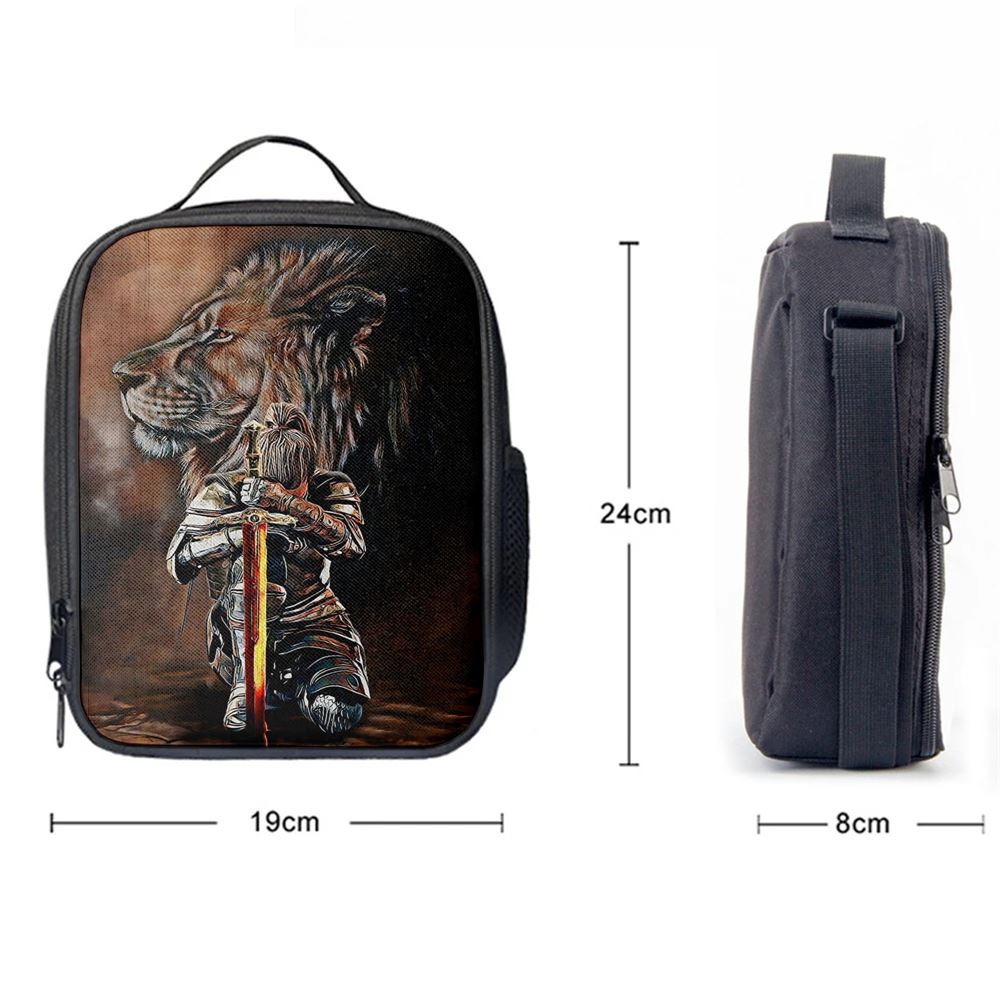 Lion And Women Warrior Lunch Bag, Bible Verse Lunch Bag For Men And Women