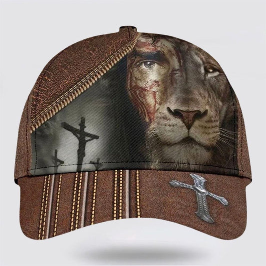 Lion Crucifixion Of Jesus Classic Hat All Over Print, Christian Baseball Cap, Religious Cap, Jesus Gift, Jesus Hat