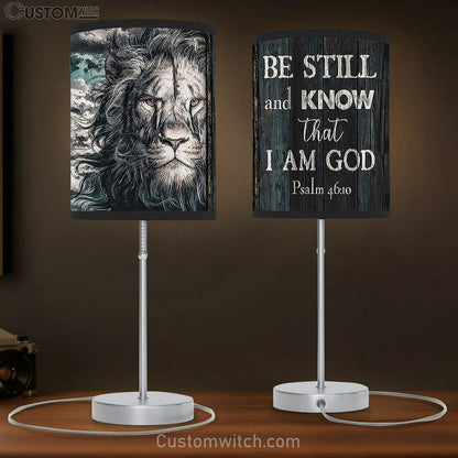 Lion Face Be Still And Know Table Lamb Art - Lion Table Lamb Wall Decor