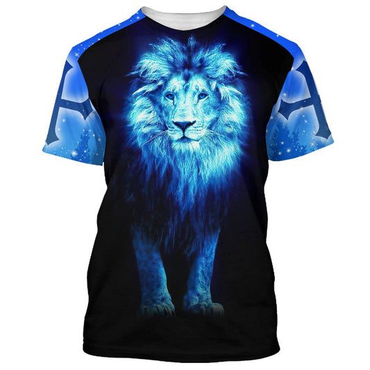Lion Faith Is Seeing Light With Your Heart All Over Print 3D T Shirt For Men And Women, Christian T-Shirt, Faith Shirt