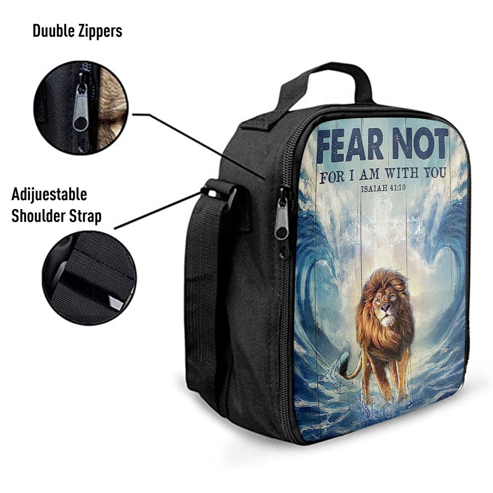 Lion Fear Not For I Am With You Lunch Bags - Lion Lunch Bag, Bible Verse Lunch Bag For Men And Women