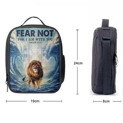 Lion Fear Not For I Am With You Lunch Bags - Lion Lunch Bag, Bible Verse Lunch Bag For Men And Women