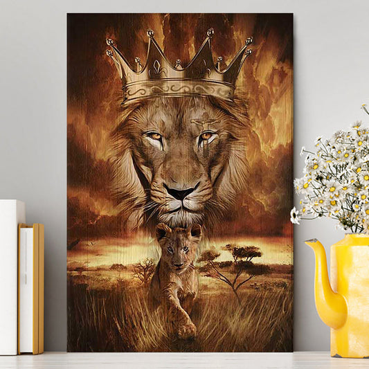 Lion Golden Crown Becoming A King Canvas - Lion Canvas Print - Christian Wall Art - Religious Home Decor