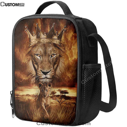 Lion Golden Crown Becoming A King Lunch Bag - Lion Lunch Bag, Bible Verse Lunch Bag For Men And Women