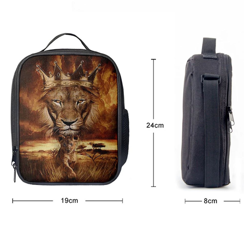Lion Golden Crown Becoming A King Lunch Bag - Lion Lunch Bag, Bible Verse Lunch Bag For Men And Women