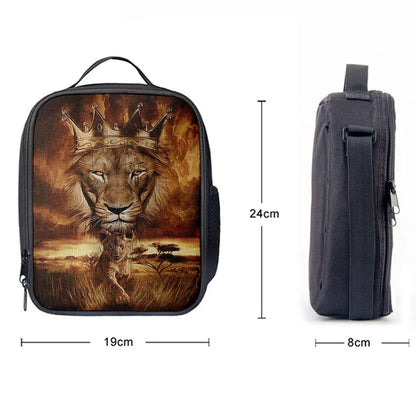 Lion Golden Crown Becoming A King Lunch Bag - Lion Lunch Bag, Bible Verse Lunch Bag For Men And Women