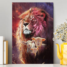 Load image into Gallery viewer, Lion Head Lamb Of God Canvas - Lion Canvas Print - Christian Wall Art - Religious Home Decor
