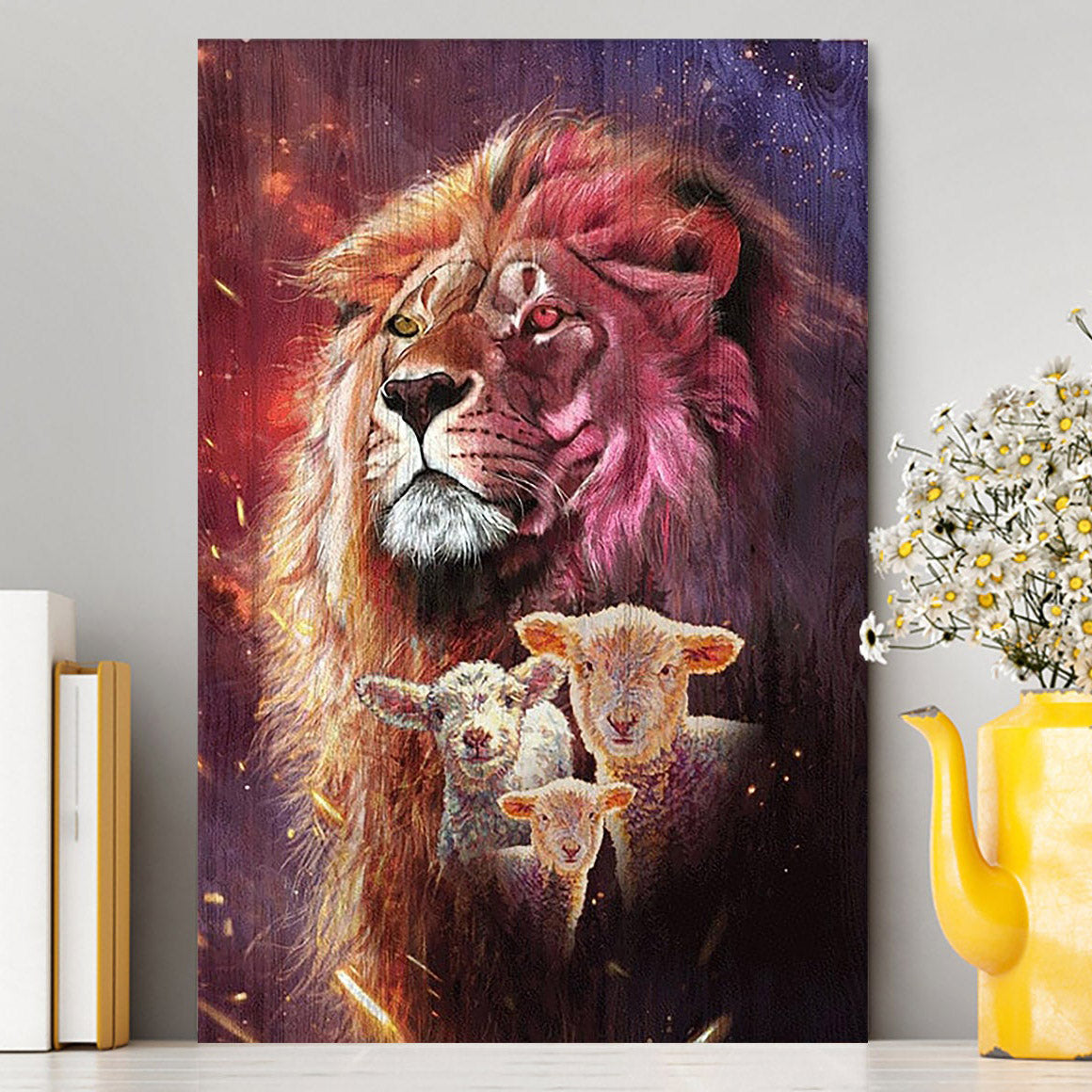 Lion Head Lamb Of God Lion Of Judah Canvas Art - Christian Art - Bible Verse Wall Art - Religious Home Decor