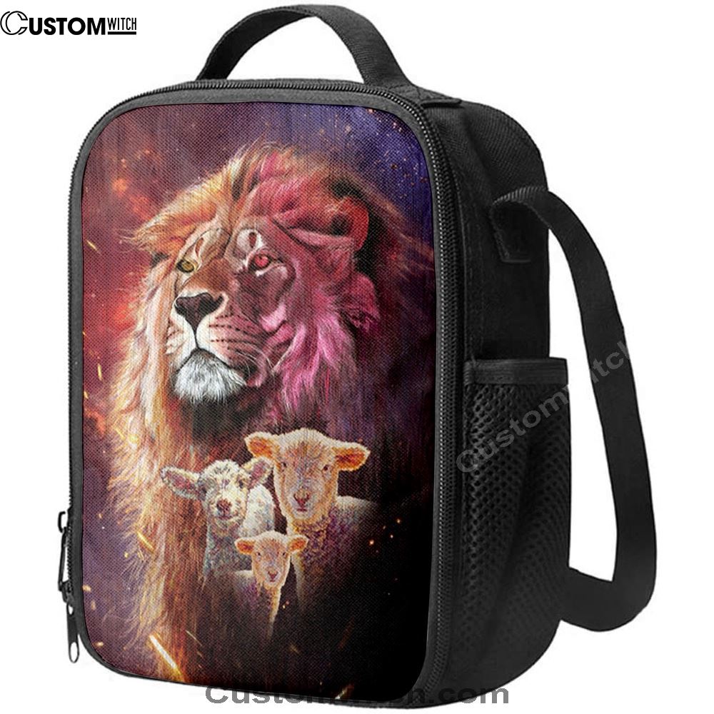 Lion Head Lamb Of God Lunch Bag - Lion Lunch Bag, Bible Verse Lunch Bag For Men And Women