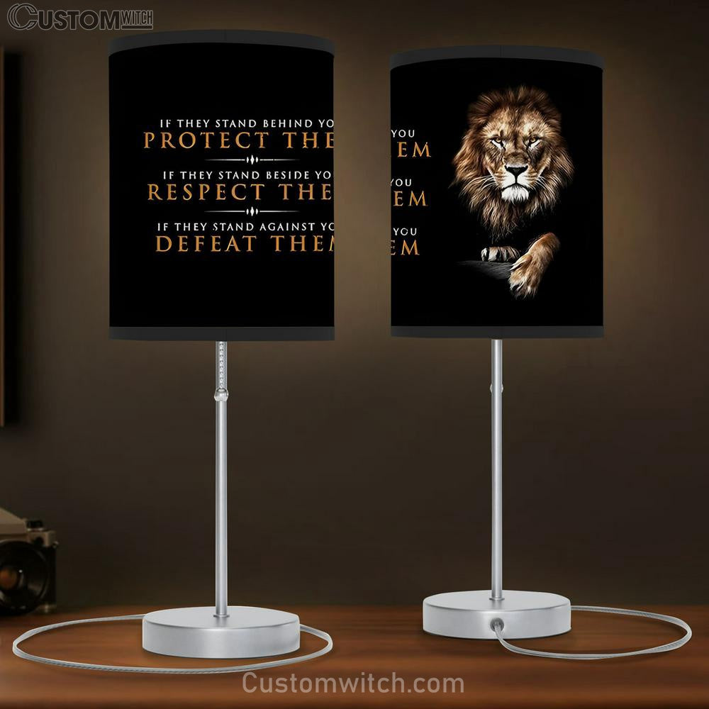 Lion If They Stand Behind You, Protect Them Table Lamb Art - Lion Table Lamb Wall Decor