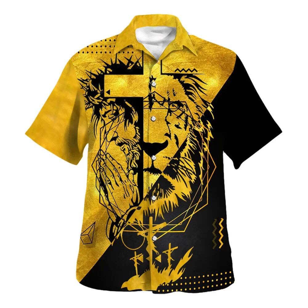 Lion Jesus Is My God Hawaiian Shirt For Men, Christian Hawaiian Shirt, Gift For Christian
