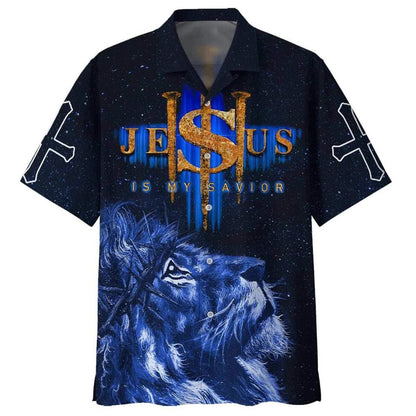 Lion Jesus Is My Savior God Christian Faith Hawaiian Shirt For Men, Christian Hawaiian Shirt, Gift For Christian