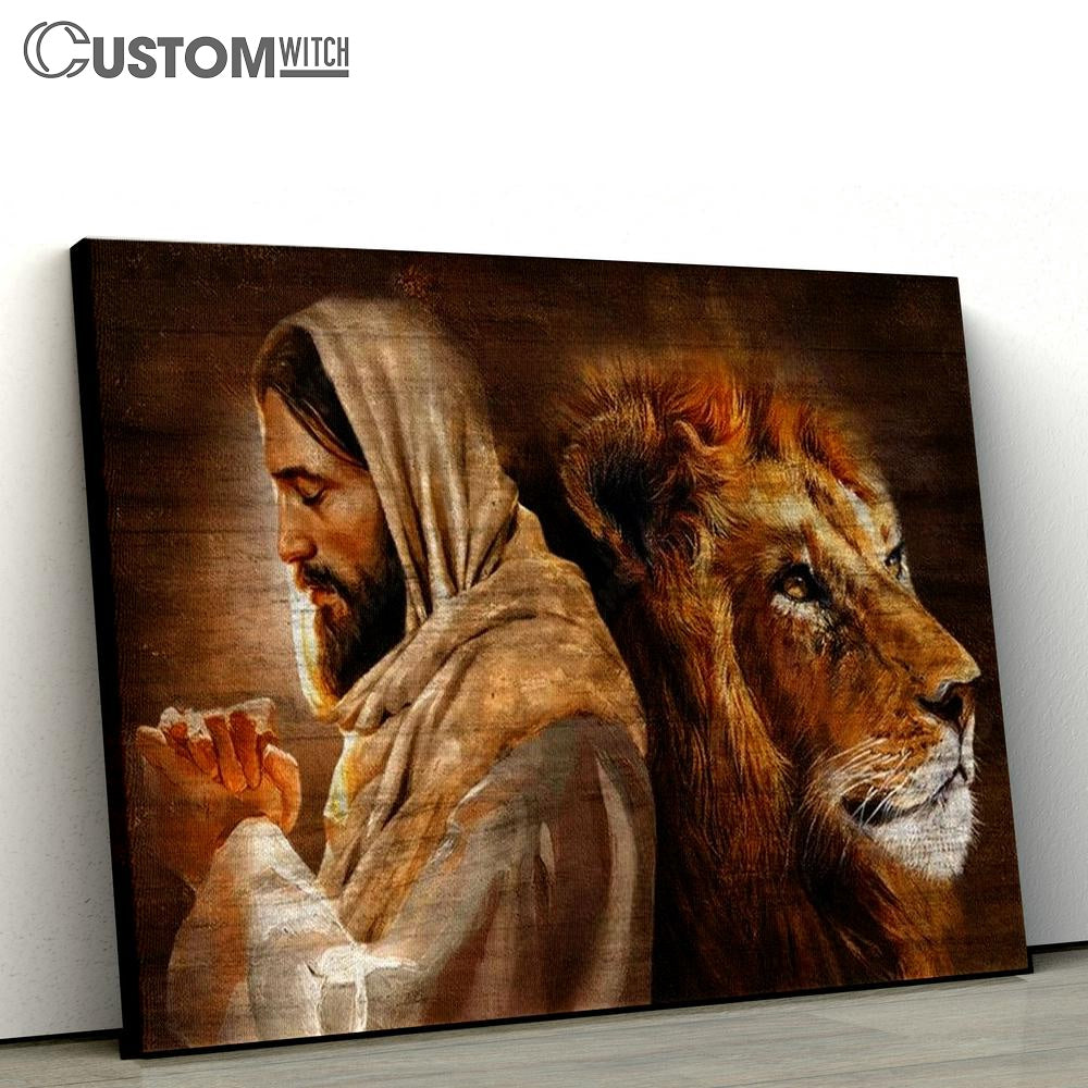 Lion King Of Kings Pray For Healing Jesus Canvas Poster