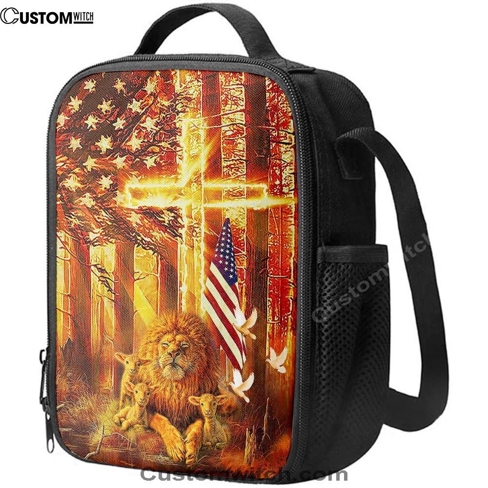 Lion & Lambs Lunch Bag, Bible Verse Lunch Bag For Men And Women