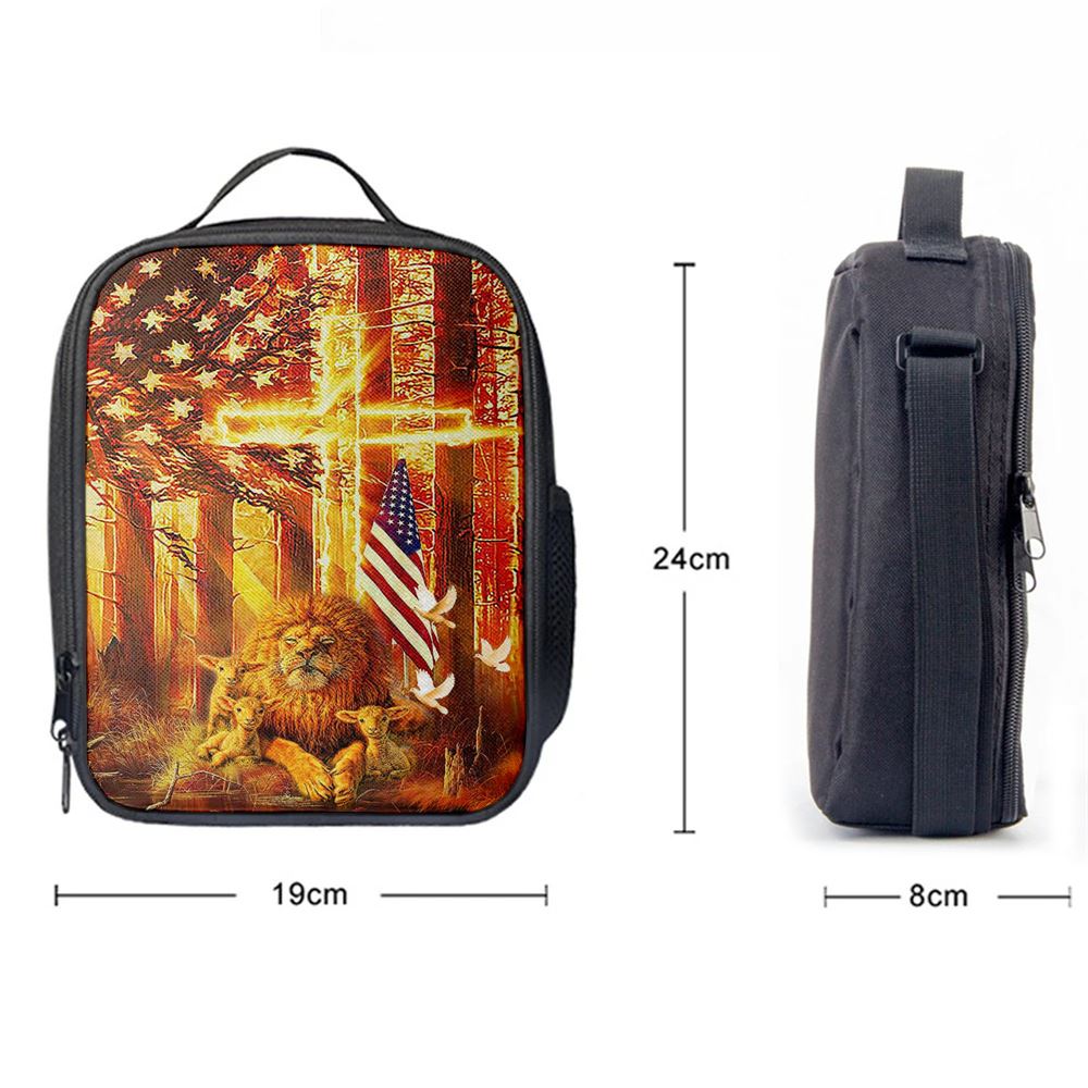 Lion & Lambs Lunch Bag, Bible Verse Lunch Bag For Men And Women