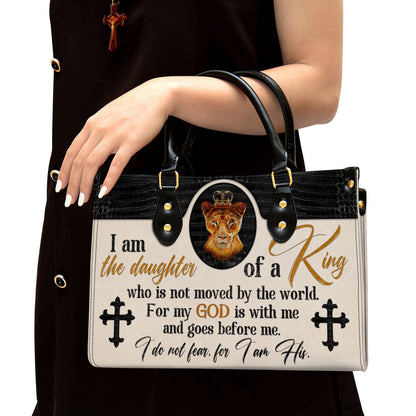 Lion Leather Handbag, I Am The Daughter Of A King Who Is Not Moved By The World Leather Bag, Women Pu Leather Bag