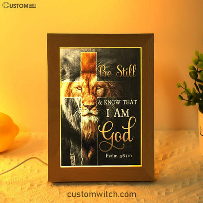 Lion Of Judah Be Still And Know Psalm 4610 Christian Night Light - Bible Verse Decor - Scripture Art