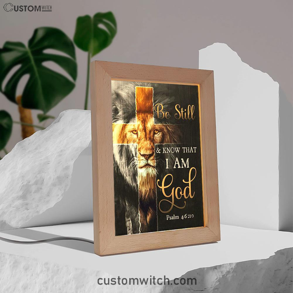 Lion Of Judah Be Still And Know Psalm 4610 Christian Night Light - Bible Verse Decor - Scripture Art