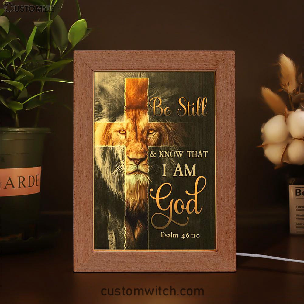 Lion Of Judah Be Still And Know Psalm 4610 Christian Night Light - Bible Verse Decor - Scripture Art