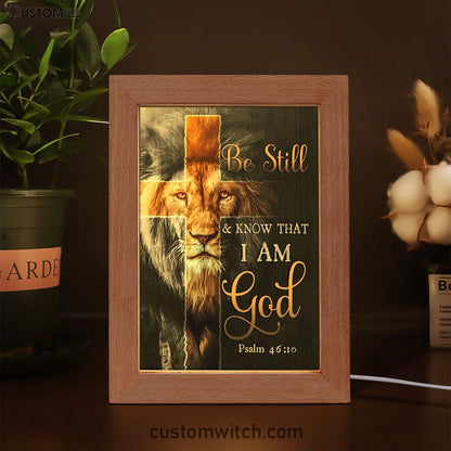 Lion Of Judah Be Still And Know Psalm 4610 Christian Night Light - Bible Verse Decor - Scripture Art