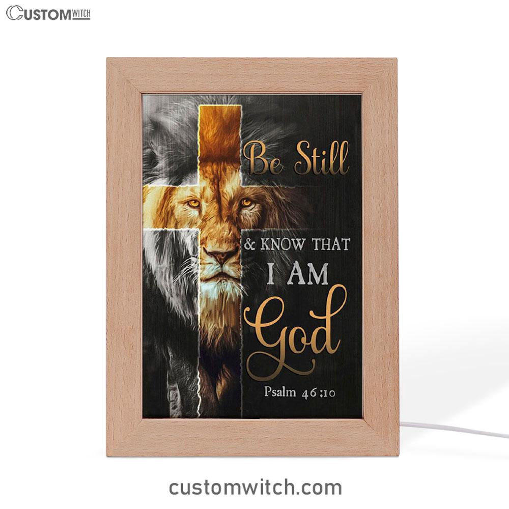 Lion Of Judah Be Still And Know Psalm 4610 Christian Night Light - Bible Verse Decor - Scripture Art