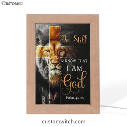 Lion Of Judah Be Still And Know Psalm 4610 Christian Night Light - Bible Verse Decor - Scripture Art