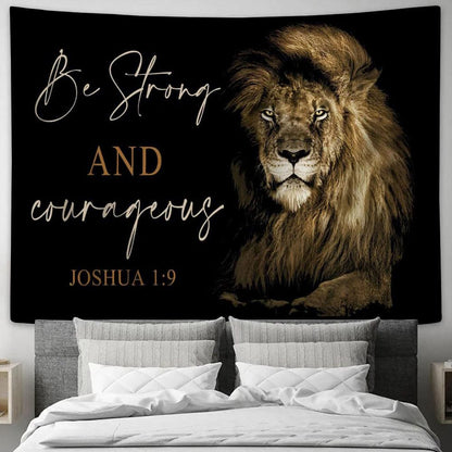 Lion Of Judah Be Strong And Courageous Joshua 19 Canvas Art - Scripture Canvas Prints - Christian Wall Art_8181 1