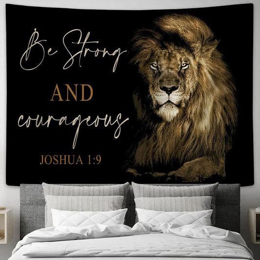 Lion Of Judah Be Strong And Courageous Joshua 19 Canvas Art - Scripture Canvas Prints - Christian Wall Art_8181 1