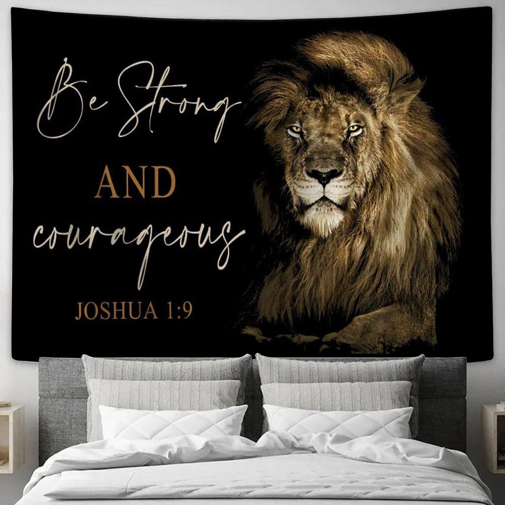 Lion Of Judah Be Strong And Courageous Joshua 19 Canvas Art - Scripture Canvas Prints - Christian Wall Art_8181 2