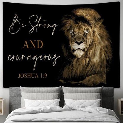 Lion Of Judah Be Strong And Courageous Joshua 19 Canvas Art - Scripture Canvas Prints - Christian Wall Art_8181 2