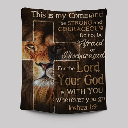 Lion Of Judah Christian Cross This Is My Command Tapestry