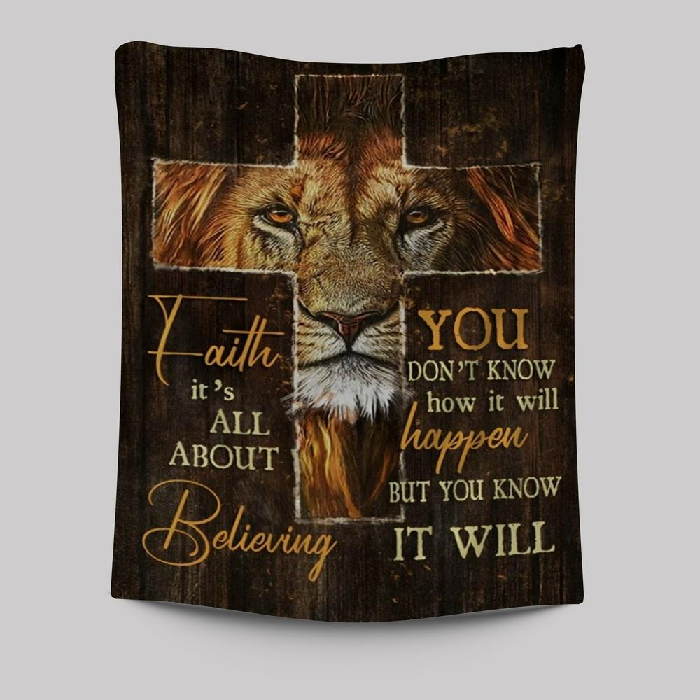 Lion Of Judah Cross Symbol You Don't Know How It Will Happen Tapestry