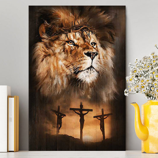 Lion Of Judah Crown Of Thorn Canvas - Lion Canvas Print - Christian Wall Art - Religious Home Decor