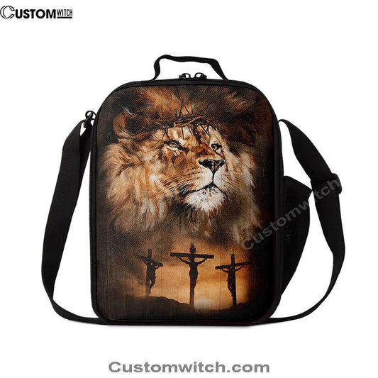 Lion Of Judah Crown Of Thorn Lunch Bag - Lion Lunch Bag, Bible Verse Lunch Bag For Men And Women
