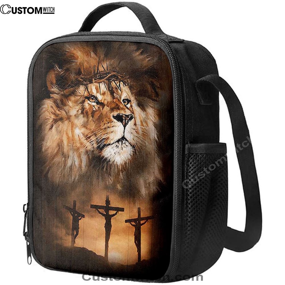 Lion Of Judah Crown Of Thorn Lunch Bag - Lion Lunch Bag, Bible Verse Lunch Bag For Men And Women