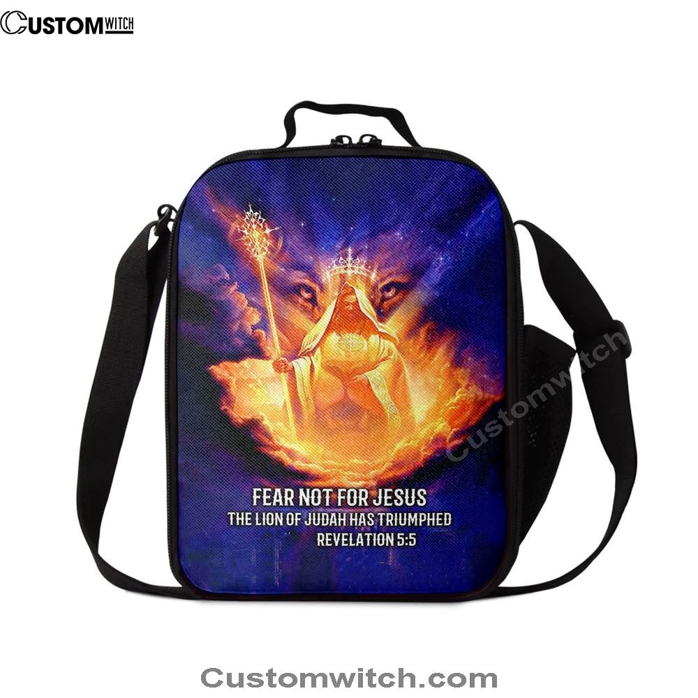 Lion Of Judah Fear Not For Jesus Lunch Bag - Revelation 5 5 Lunch Bag, Bible Verse Lunch Bag For Men And Women