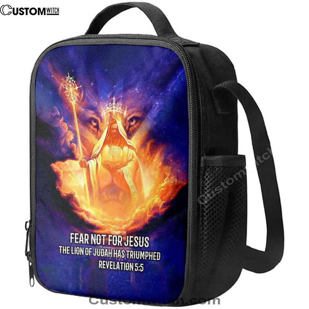 Lion Of Judah Fear Not For Jesus Lunch Bag - Revelation 5 5 Lunch Bag, Bible Verse Lunch Bag For Men And Women