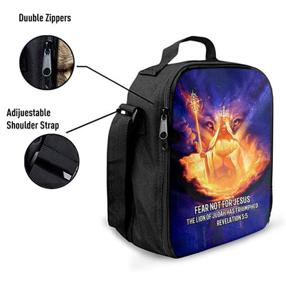 Lion Of Judah Fear Not For Jesus Lunch Bag - Revelation 5 5 Lunch Bag, Bible Verse Lunch Bag For Men And Women