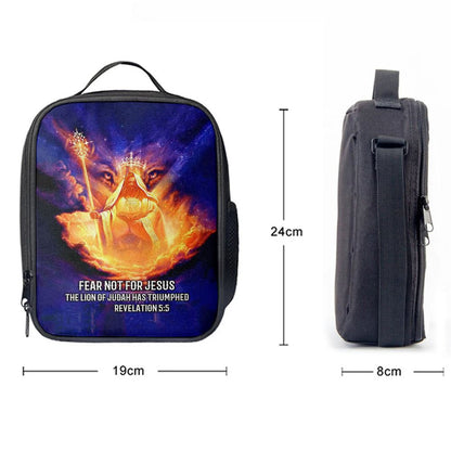 Lion Of Judah Fear Not For Jesus Lunch Bag - Revelation 5 5 Lunch Bag, Bible Verse Lunch Bag For Men And Women