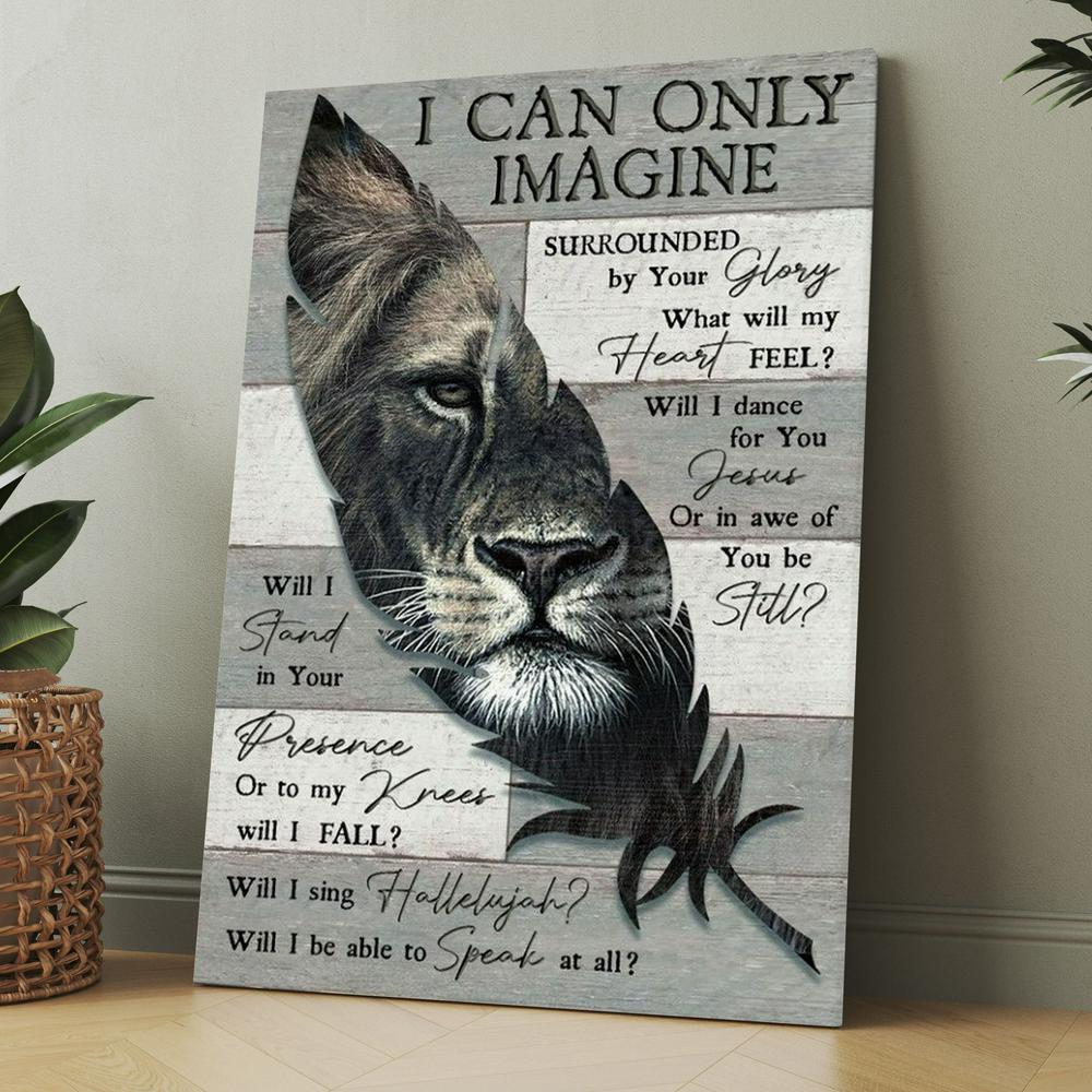 Lion Of Judah Feather I Can Only Imagine Canvas, Christmas Gift for Christian