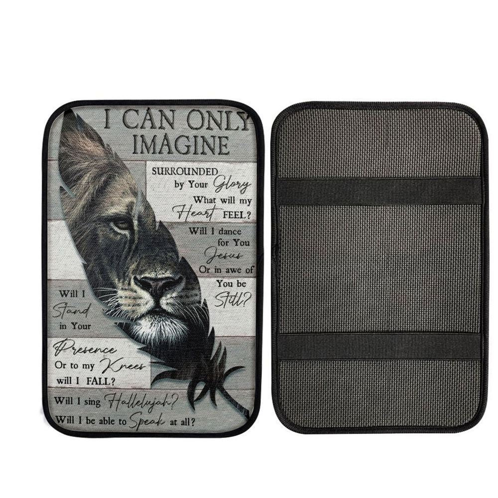 Lion Of Judah Feather I Can Only Imagine Car Center Console Cover, Car Armrest Pad, Christian Gift, Armrest Box Mat