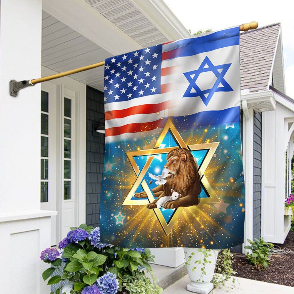 Lion Of Judah Flag Jewish American Flag, Outdoor House Flags, Christian Flag, Scripture Flag, Garden Banner