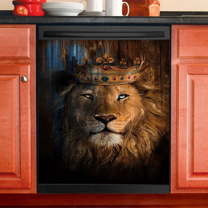 Lion Of Judah Gorgeous Crown Dishwasher Cover, Christian Dishwasher Wrap, Religious Kitchen Decoration