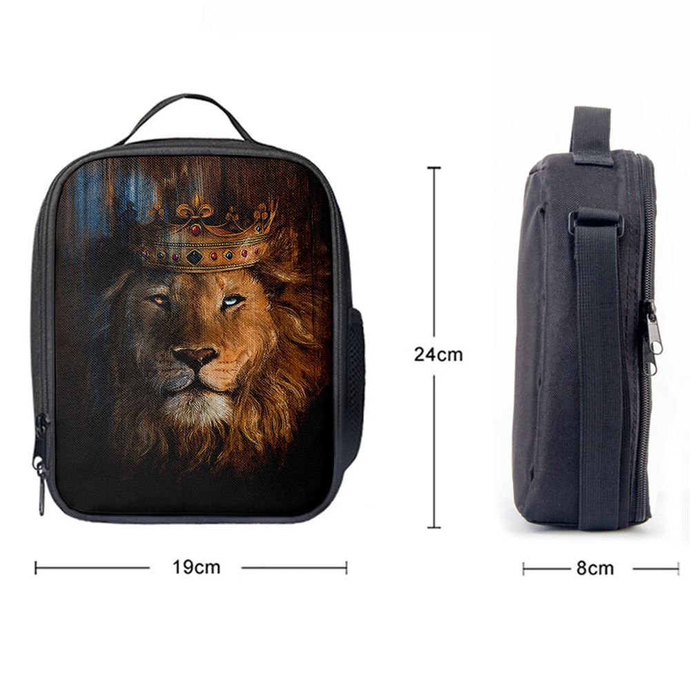 Lion Of Judah Gorgeous Crown Lunch Bag, Bible Verse Lunch Bag For Men And Women